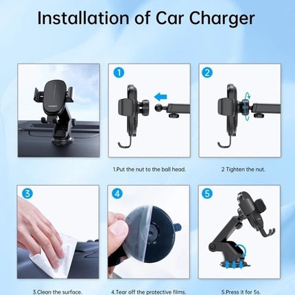 CHOETECH T203-F 15W Gravity Car Charger Holder 9