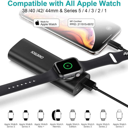 CHOETECH T315 2-in-1 Portable Wireless iWatch Quick Charger 5000mAh Power Bank 3