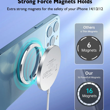 CHOETECH T518-F 15W Removable Wireless Magnetic Charger for iPhone12/13/14 3