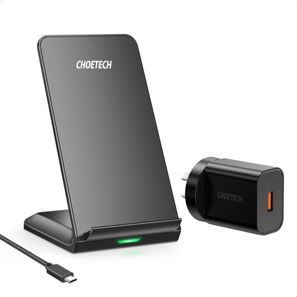 CHOETECH T524S 10W/7.5W Fast Wireless Charging Stand with AC Adapter 2