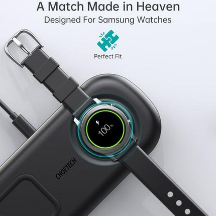 Choetech T570-S 2-in-1 Wireless Charger, 10W Max Wireless Charging Pad with Adapter for Galaxy Watch 4