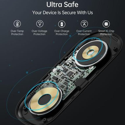 Choetech T570-S 2-in-1 Wireless Charger, 10W Max Wireless Charging Pad with Adapter for Galaxy Watch 7