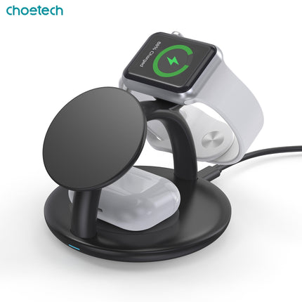 CHOETECH T587-F 3-in-1 Magnetic Wireless Charger Station for iPhone 12/13/14/AirPods Pro/iWatch 4