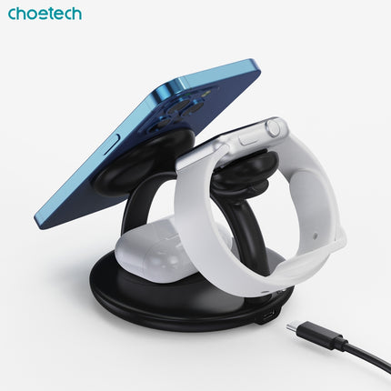 CHOETECH T587-F 3-in-1 Magnetic Wireless Charger Station for iPhone 12/13/14/AirPods Pro/iWatch 6