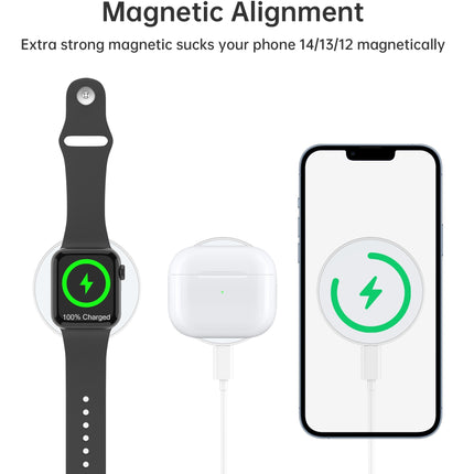 CHOETECH T603-F Ring Holder and Magnetic 15W Wireless Charger for Phone/airPod/iWatch 4