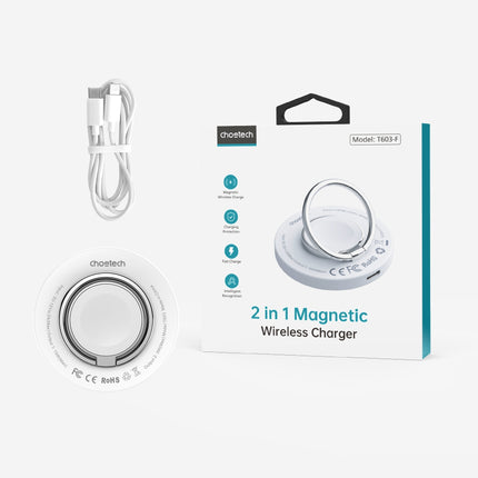 CHOETECH T603-F Ring Holder and Magnetic 15W Wireless Charger for Phone/airPod/iWatch 5