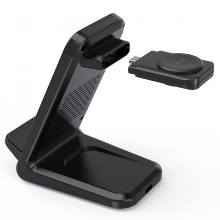 CHOETECH T608-F-BK 15W 4-in-1 Wireless Charger Stand for iWatch and Samsung Watch (Black) 2