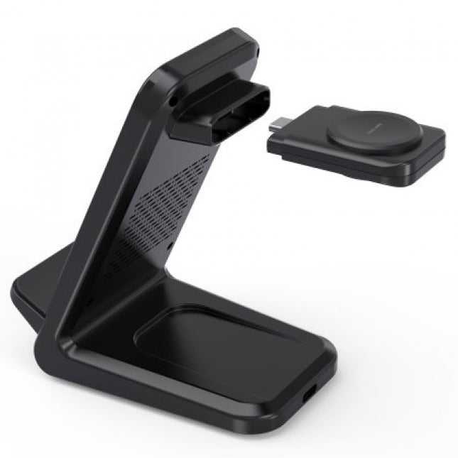 CHOETECH T608-F-BK 15W 4-in-1 Wireless Charger Stand for iWatch and Samsung Watch (Black) 2