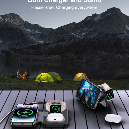 CHOETECH T616-F-BK 3in1 Magnetic Foldable Wireless Charger Black 8