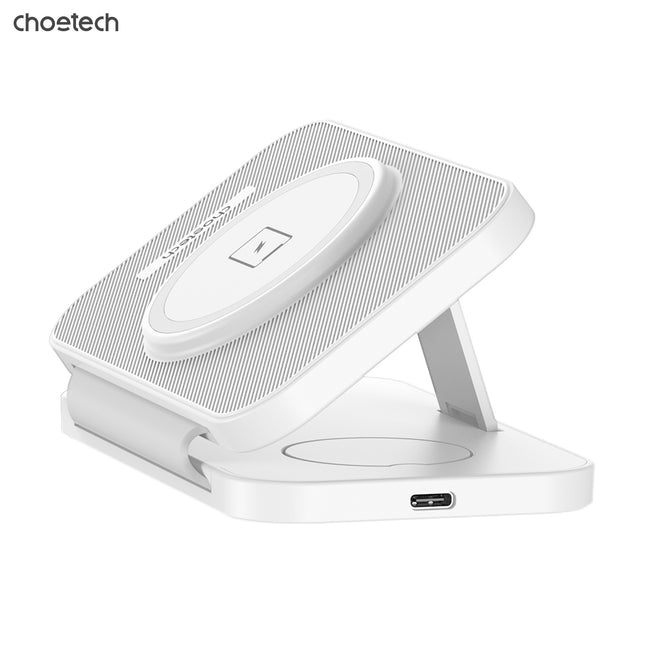 CHOETECH T616-F-WH 3in1 Magnetic Foldable Wireless Charger White 2