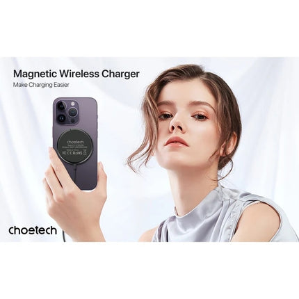 CHOETECH T697-F 15W/7.5W/5W magnetic charger for iPhone, Air Pods and more 1.5M Black 9