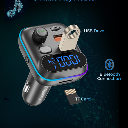 Choetech TC0050 PD36W Bluetooth FM Car Transmitter Charger 4