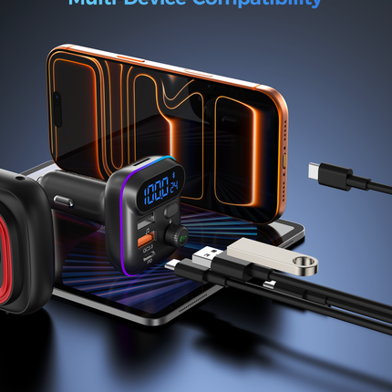 Choetech TC0050 PD36W Bluetooth FM Car Transmitter Charger 6