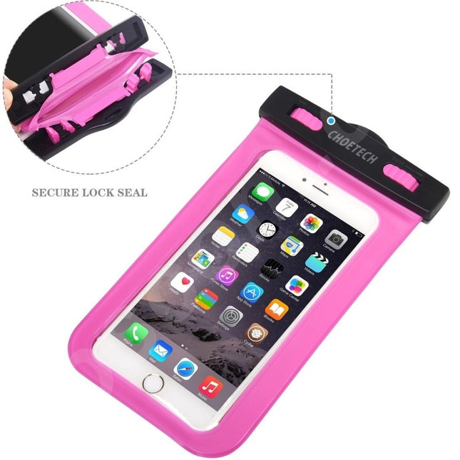 CHOETECH WPC007-PK Universal WaterProof Cell Phone Pouch bag up to 8-inch (Pink) 2