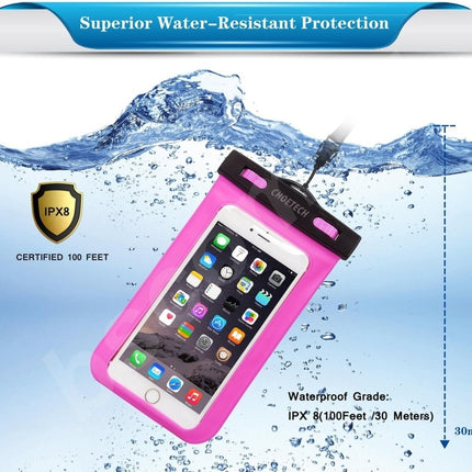 CHOETECH WPC007-PK Universal WaterProof Cell Phone Pouch bag up to 8-inch (Pink) 4