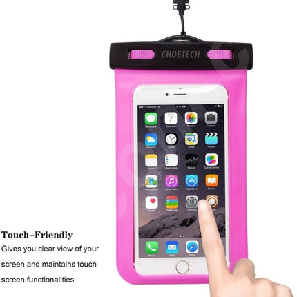 CHOETECH WPC007-PK Universal WaterProof Cell Phone Pouch bag up to 8-inch (Pink) 7