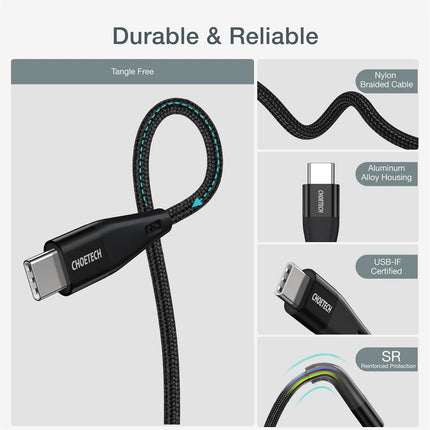 CHOETECH XCC-1004 USB-C To USB-C Cable 2M 3