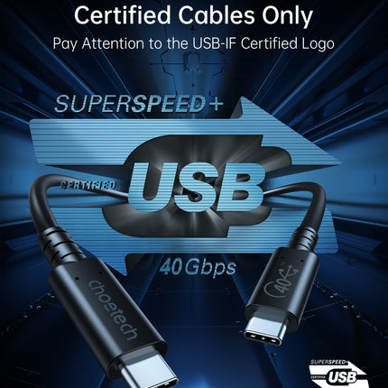 CHOETECH XCC-1028 USB-C To USB-C 100W USB 4.0 Gen 3 Cable 0.8M 3