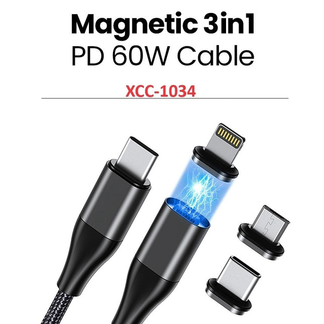 CHOETECH XCC-1034 60W C to C 1M Cable with 3 Replaceable Connecter 2