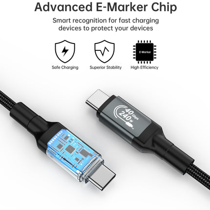 CHOETECH XCC-1040 USB-C M to M 240W Super Fast Speed Gen3 Cable 1.2M 3