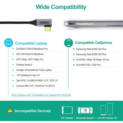 Choetech XCH-1803 USB C to HDMI Braided Cable 4K@60Hz 2