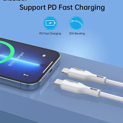 CHOETECH XCL-0002 Silicone USB-C to L Cable 1m White 4