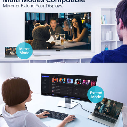 CHOETECH XCP-1803 USB-C To DisplayPort Cable 8K@30Hz 1.8M Two-Way 6