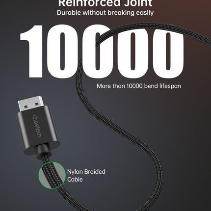 CHOETECH XDH01 4K 60Hz DisplayPort Male to HDMI Male Braided Cable 2M 5