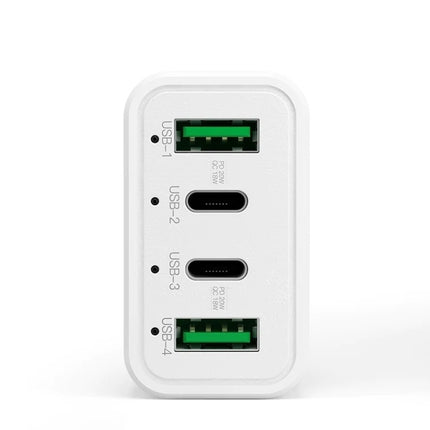 4-Port Car Charger (2 Ports PD + 2 Ports QC3.0 ) White 3