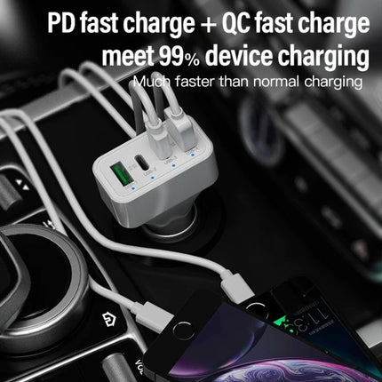 4-Port Car Charger (2 Ports PD + 2 Ports QC3.0 ) White 8