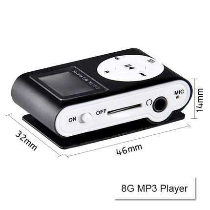Mini Clip 16G MP3 Music Player With USB Cable & Earphone Black 2