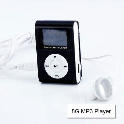 Mini Clip 8G MP3 Music Player With USB Cable & Earphone Black 3