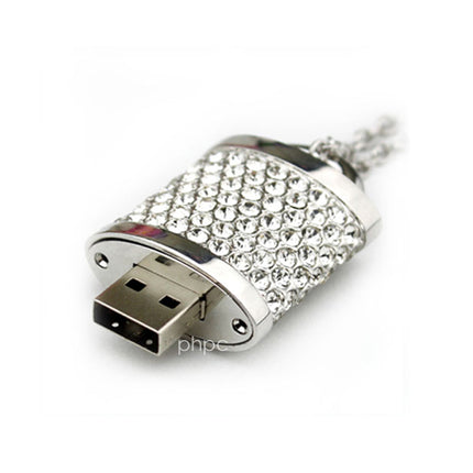 16GB Crystal Lock Pendant USB Flash Drive Pen Stick Memory (Silver) 3