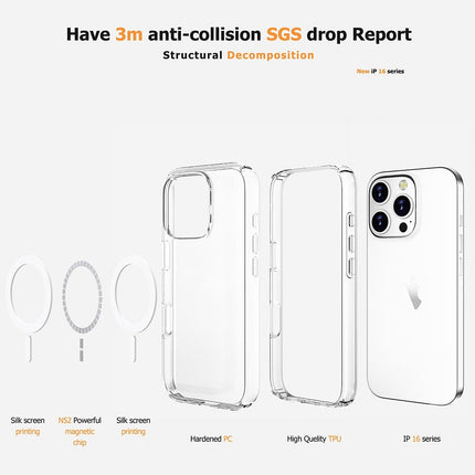 Ultimake Shockproof Transparent Magsafe Cover Case for iPhone 16 Pro 5