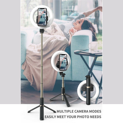 TEQ Q07 Bluetooth Ring Light Selfie Stick  + Tripod stand 2