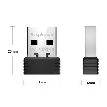 Simplecom NW106 AX300 2.4GHz Wi-Fi 6 USB Wireless Nano Adapter 4