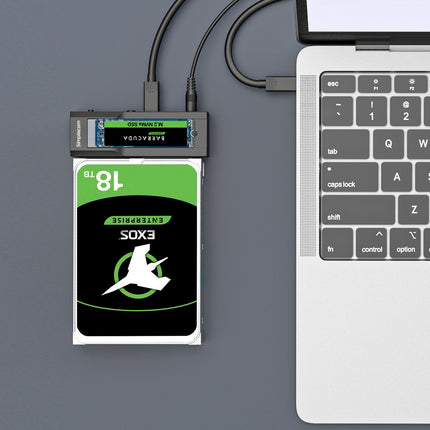 Simplecom SA536 USB to M.2 and SATA 2-IN-1 Adapter for 2.5"/3.5" HDD & NVMe/SATA M.2 SSD with Power Supply USB 3.2 Gen2 10Gbps 8
