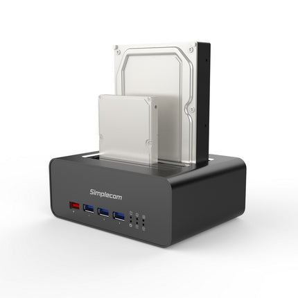 Simplecom SD352 USB 3.0 to Dual SATA Aluminium Docking Station with 3-Port Hub and 1 Port 2.1A USB Charger 4