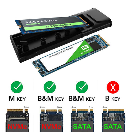 Simplecom SE504v2 NVMe / SATA Dual Protocol M.2 SSD USB-C Enclosure Tool-Free USB 3.2 Gen 2 10Gbps 5