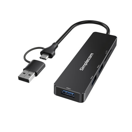 Simplecom CH365C SuperSpeed 3-Port USB Hub with SD MicroSD Card Reader USB-A and USB-C Dual Connector 3