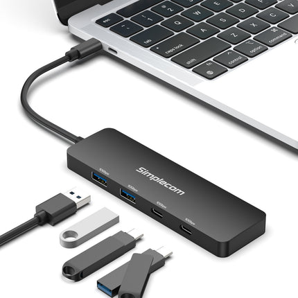 Simplecom CH392 USB 3.2 Gen2 USB-C 4-Port 10Gbps Hub (2x USB-A and 2x USB-C) 4