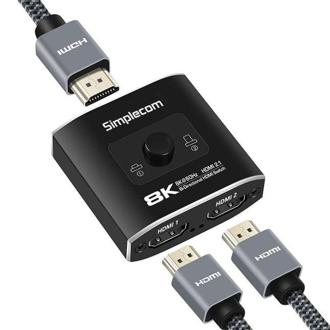 Simplecom CM302v2 Bi-Directional 2 Way HDMI 2.1 Switch Selector 8K@60Hz 2
