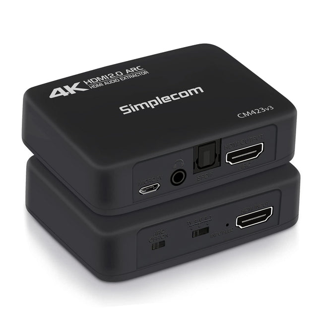 Simplecom CM423v3 HDMI 2.0 Audio Extractor Optical SPDIF + 3.5mm Stereo with ARC 4K@60Hz 2