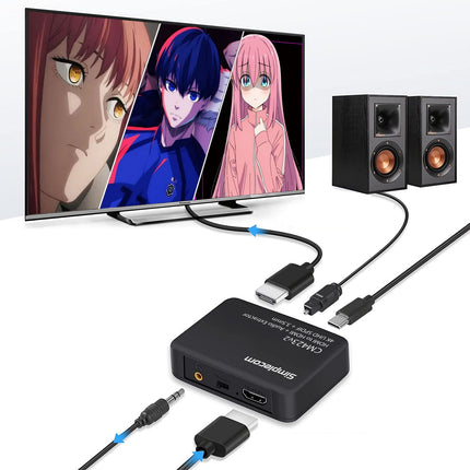Simplecom CM423v3 HDMI 2.0 Audio Extractor Optical SPDIF + 3.5mm Stereo with ARC 4K@60Hz 4