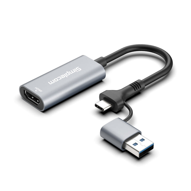 Simplecom DA306C USB 3.0 and USB-C to HDMI Video Card Adapter Full HD 1080p 2