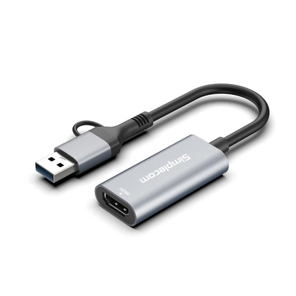 Simplecom DA306C USB 3.0 and USB-C to HDMI Video Card Adapter Full HD 1080p 3