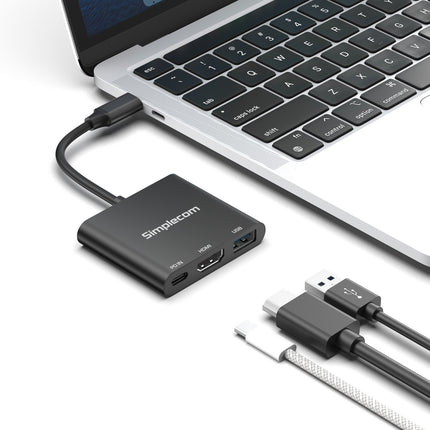 Simplecom DA320 USB-C 3-In-1 Adapter USB 3.2 Gen 1 5Gbps PD HDMI 2.0 4K@60Hz 3