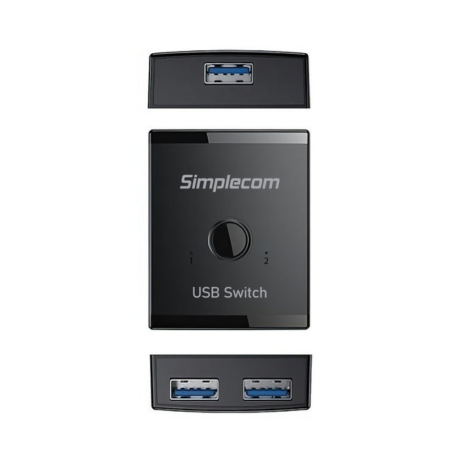 Simplecom KM125 Bi-Directional 2-Way USB 3.0 Switch 1 In 2 Out (2 In 1 Out) 5Gbps 2