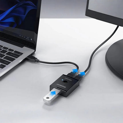 Simplecom KM125 Bi-Directional 2-Way USB 3.0 Switch 1 In 2 Out (2 In 1 Out) 5Gbps 5