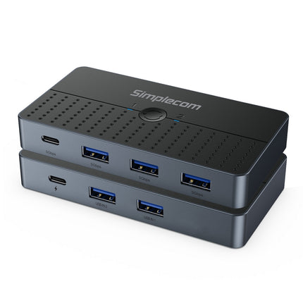 Simplecom KM320 2-Way SuperSpeed USB Switch 4-Port Hub with USB-C USB 3.0 5Gbps 3